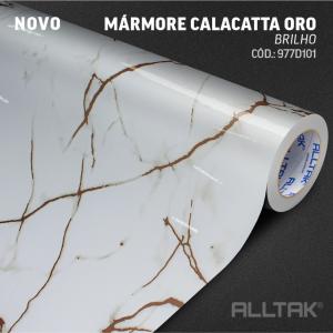 ADESIVO DECORATIVO MÁRMORE CALACATTA ORO BRILHO Vinil 0,010mm - Auto adesivo Sob medida - PADRÃO Impressão Digital Gloss - Matte Rolo de 1,22 cm x 1,00 cm Imagens meramente ilustrativas