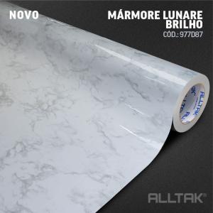 ADESIVO DECORATIVO MÁRMORE LUNARE BRILHO Vinil 0,010mm - Auto adesivo Sob medida - PADRÃO Impressão Digital Gloss - Matte Rolo de 1,22 cm x 1,00 cm Imagens meramente ilustrativas