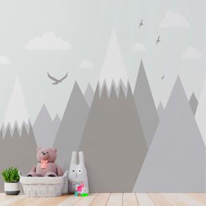 PAPEL DE PAREDE INFANTIL ALPINOS GRAY Vinil 0,010mm - Auto adesivo Sob medida - PADRÃO Impressão Digital Fosco - Liso Dividimos em rolos de 40 a 60 cm Imagens meramente ilustrativas