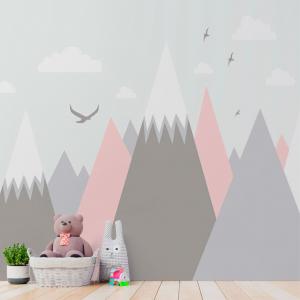 PAPEL DE PAREDE INFANTIL ALPINOS Vinil 0,010mm - Auto adesivo Sob medida - PADRÃO Impressão Digital Fosco - Liso Dividimos em rolos de 40 a 60 cm Imagens meramente ilustrativas