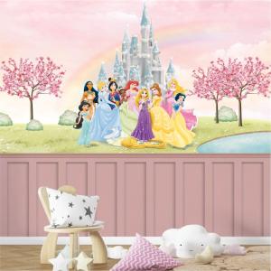 PAPEL DE PAREDE INFANTIL PRINCESAS Vinil 0,010mm - Auto adesivo Sob medida - PADRÃO Impressão Digital Fosco - Liso Dividimos em rolos de 40 a 60 cm Imagens meramente ilustrativas