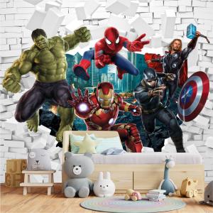 PAPEL DE PAREDE INFANTIL VINGADORES Vinil 0,010mm - Auto adesivo Sob medida - PADRÃO Impressão Digital Fosco - Liso Dividimos em rolos de 40 a 60 cm Imagens meramente ilustrativas